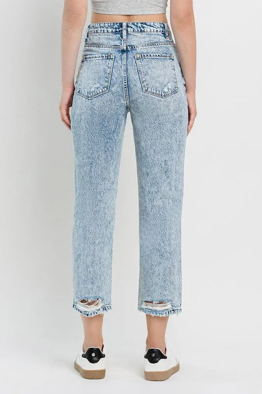 90'S VINTAGE SUPER HIGH RISE STRAIGHT JEANS
