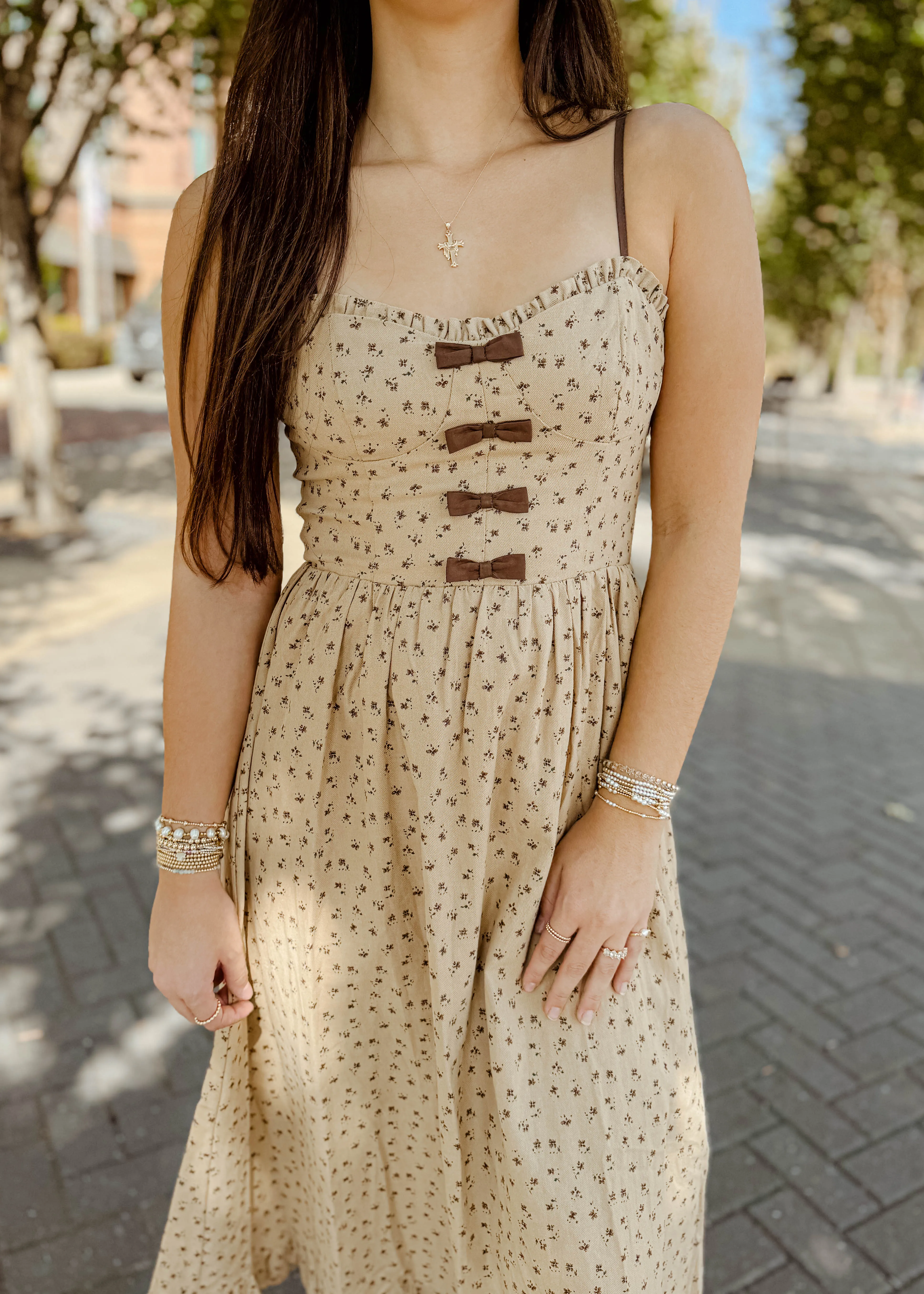 Alana Ribbon Detail Midi Dress