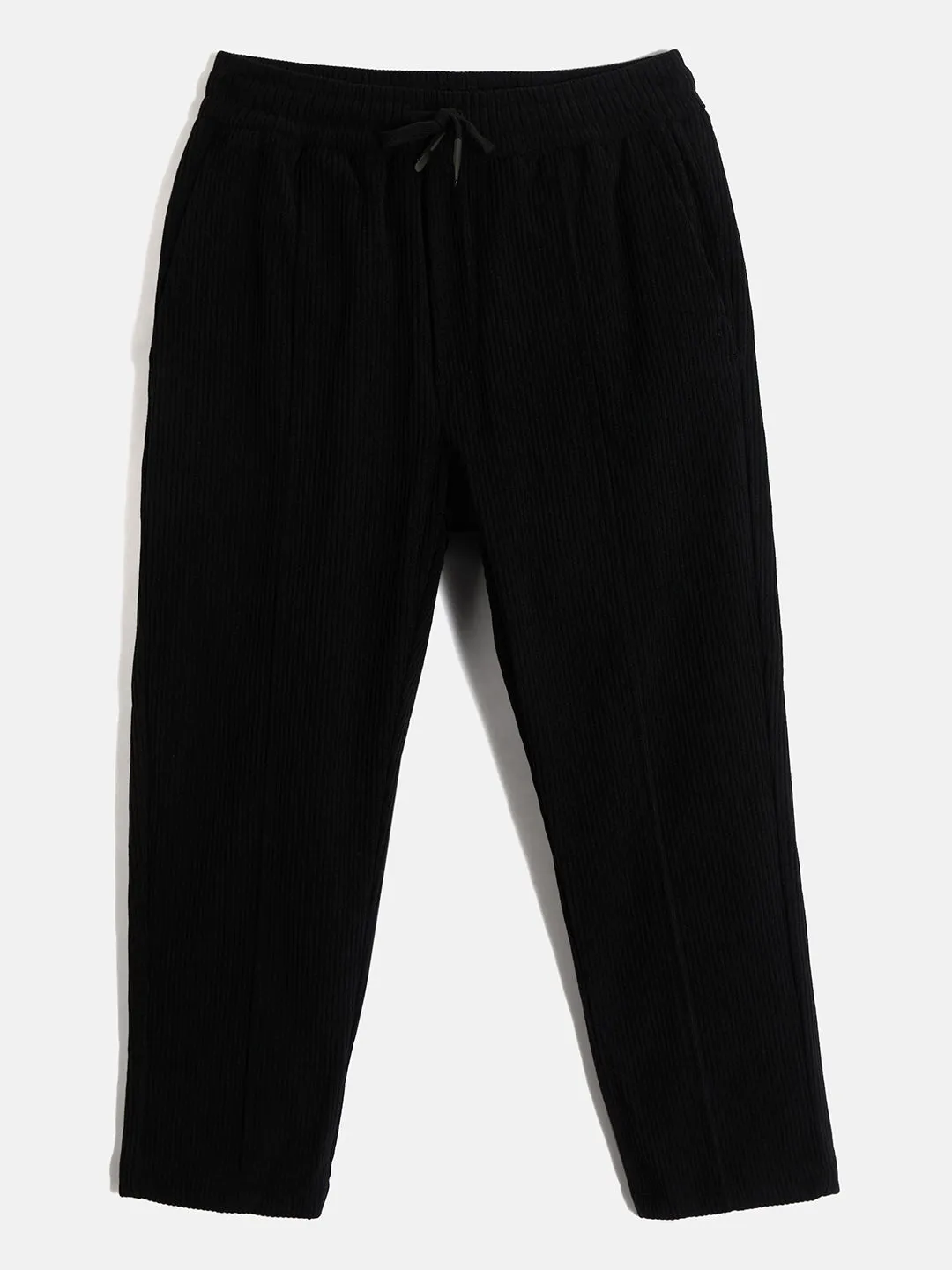 Antony Morato Boys Black Solid Slim Fit Corduroy Trouser