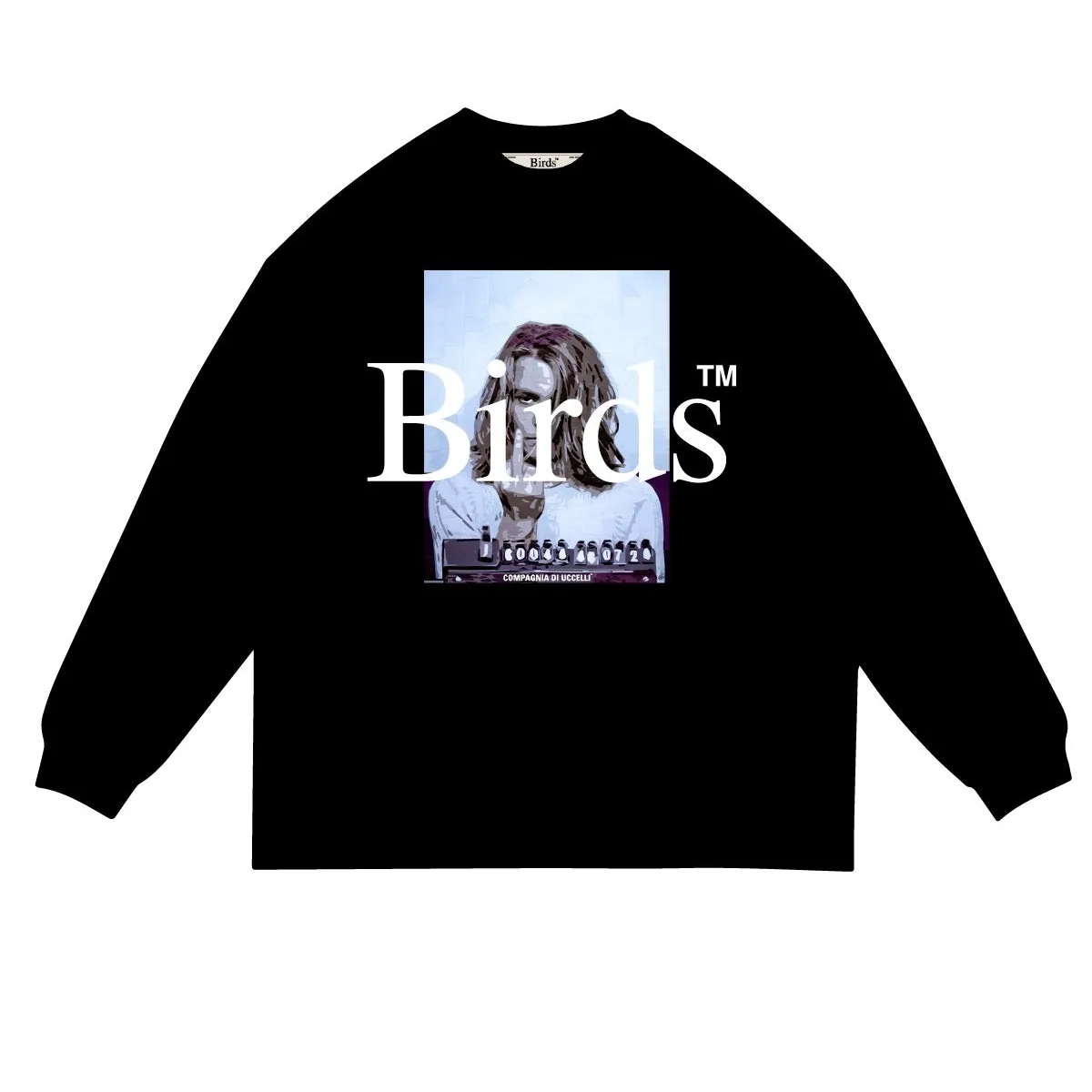 Birds "Money isnt Real" Black Premium Oversized Box Long Sleeve