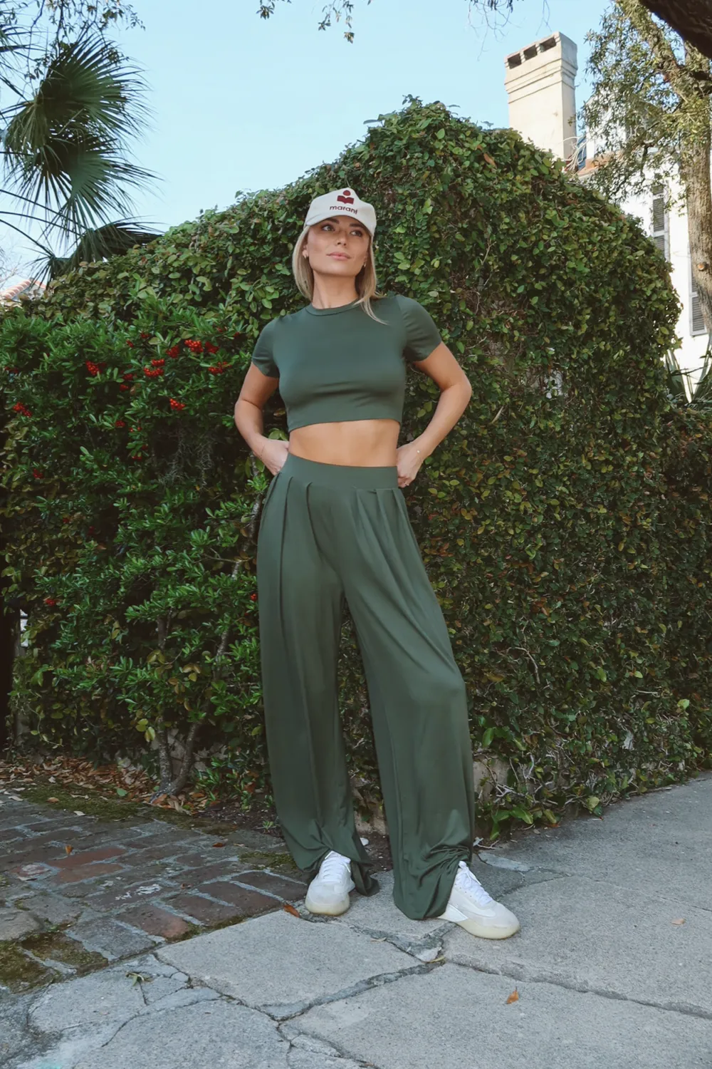 BUTTER SOFT OLIVE PALAZZO PANT SET *BACK IN STOCK*