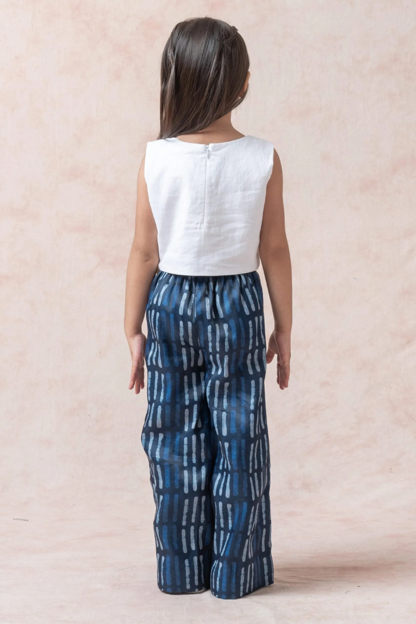 Crop top with pleated palazzo pants