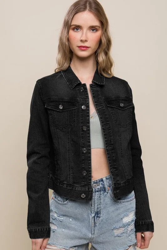 Distressed Black or White Denim Jacket