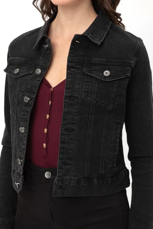Distressed Black or White Denim Jacket