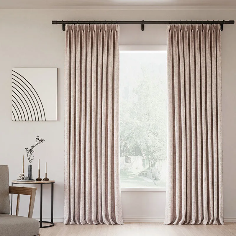 Everglade Teal | Lille Linen Blackout Curtains Natural Modern Custom Drapes | Pleated