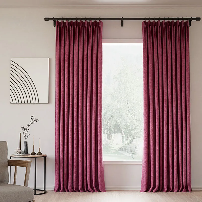 Everglade Teal | Lille Linen Blackout Curtains Natural Modern Custom Drapes | Pleated