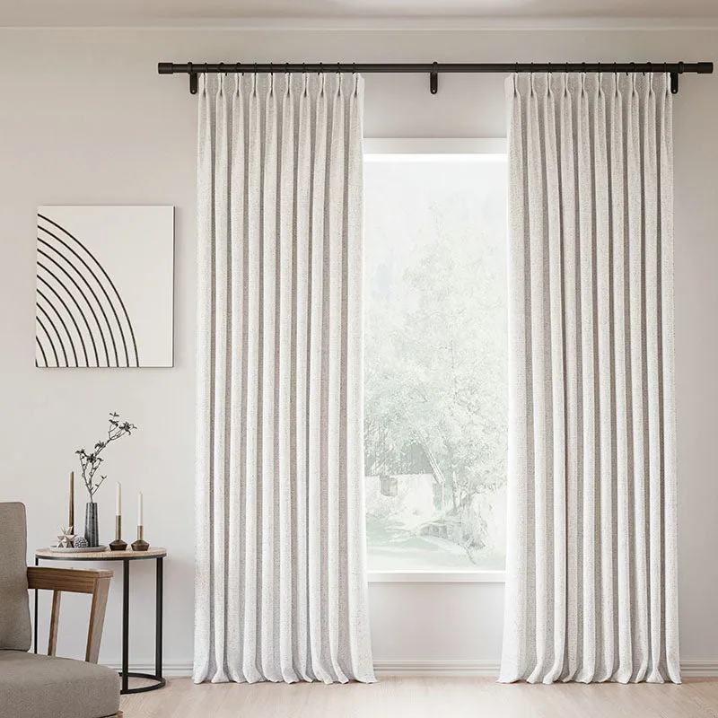 Everglade Teal | Lille Linen Blackout Curtains Natural Modern Custom Drapes | Pleated