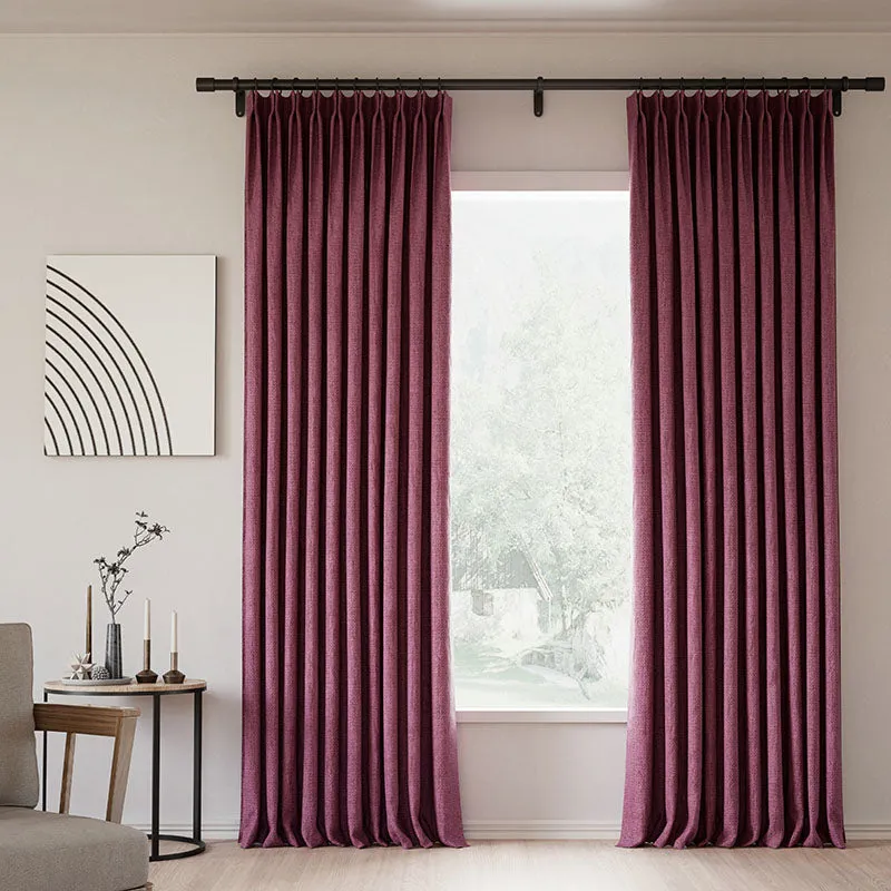 Everglade Teal | Lille Linen Blackout Curtains Natural Modern Custom Drapes | Pleated