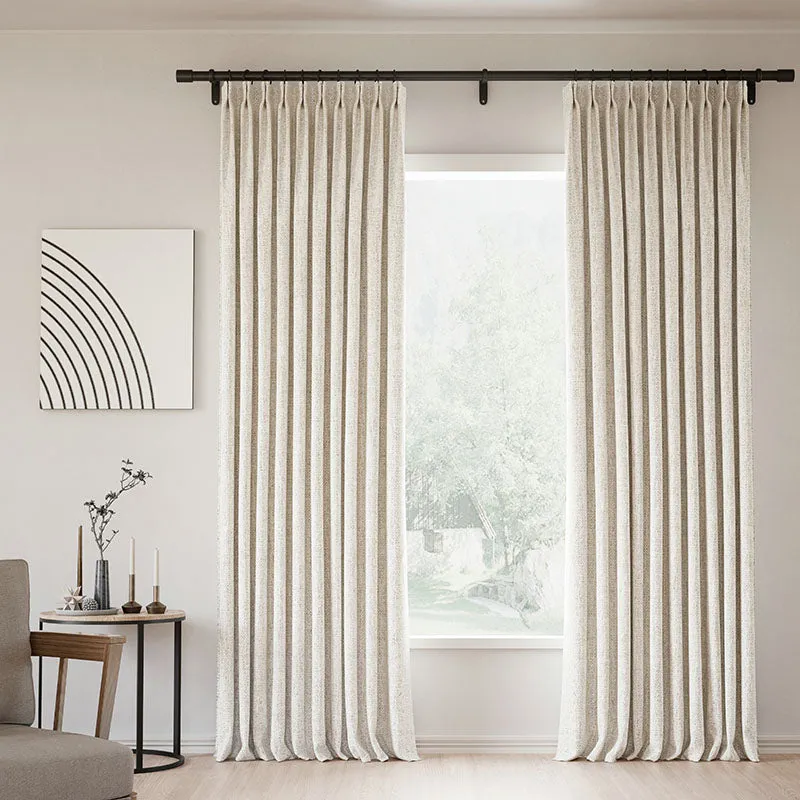Everglade Teal | Lille Linen Blackout Curtains Natural Modern Custom Drapes | Pleated