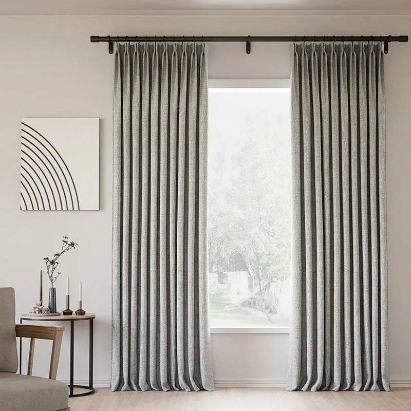 Everglade Teal | Lille Linen Blackout Curtains Natural Modern Custom Drapes | Pleated