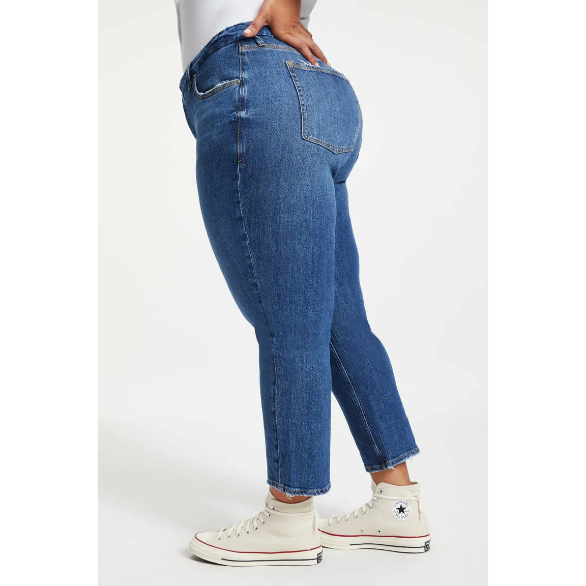 Good American Good Icon | Cropped INDIGO067 Wash