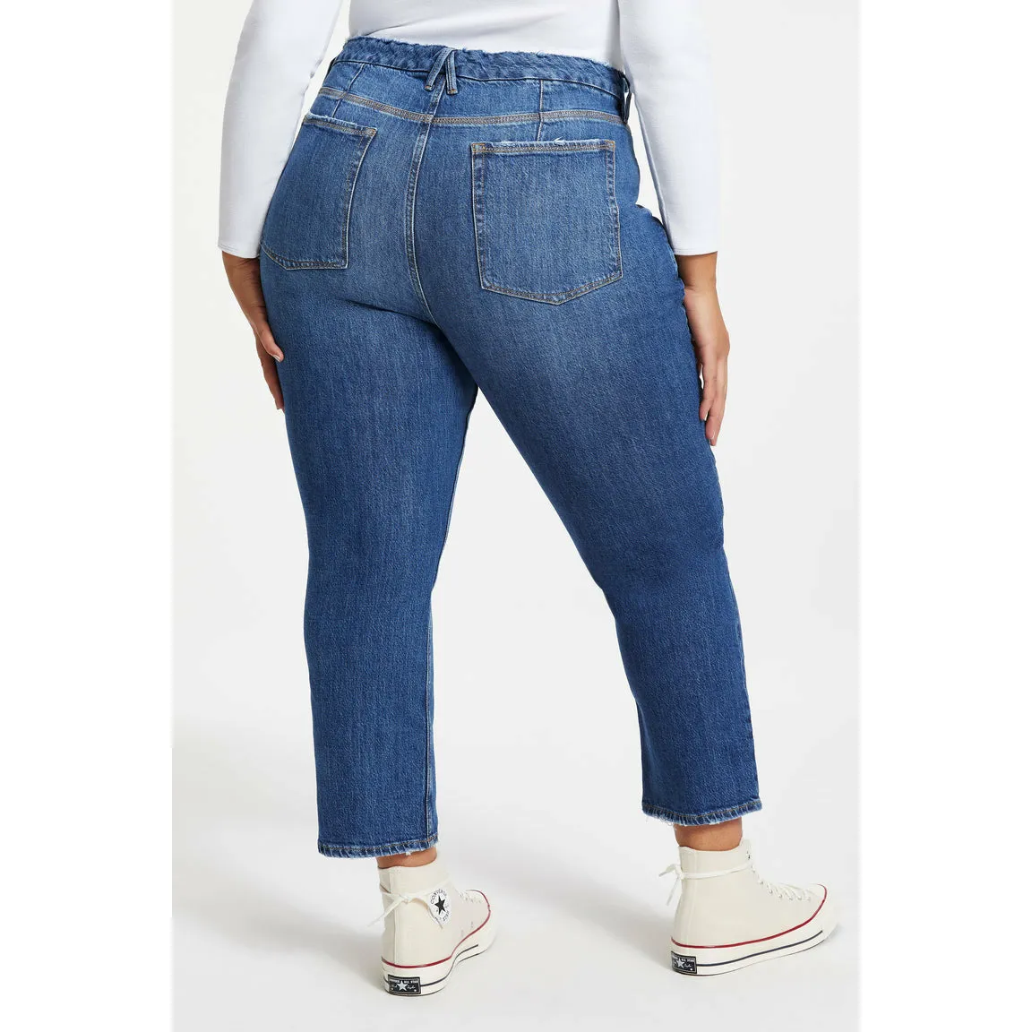 Good American Good Icon | Cropped INDIGO067 Wash
