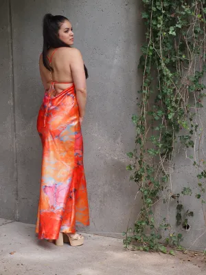 Gosau Marble Slip Maxi Dress