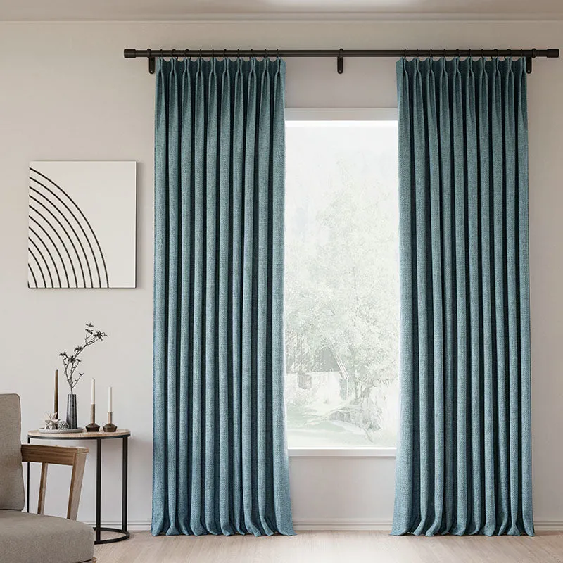 Grey Beige | Lille Linen Blackout Curtains Natural Modern Custom Drapes | Pleated