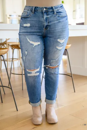 Judy Blue Flaunt It High Waisted Destroyed Boyfriend Jeans
