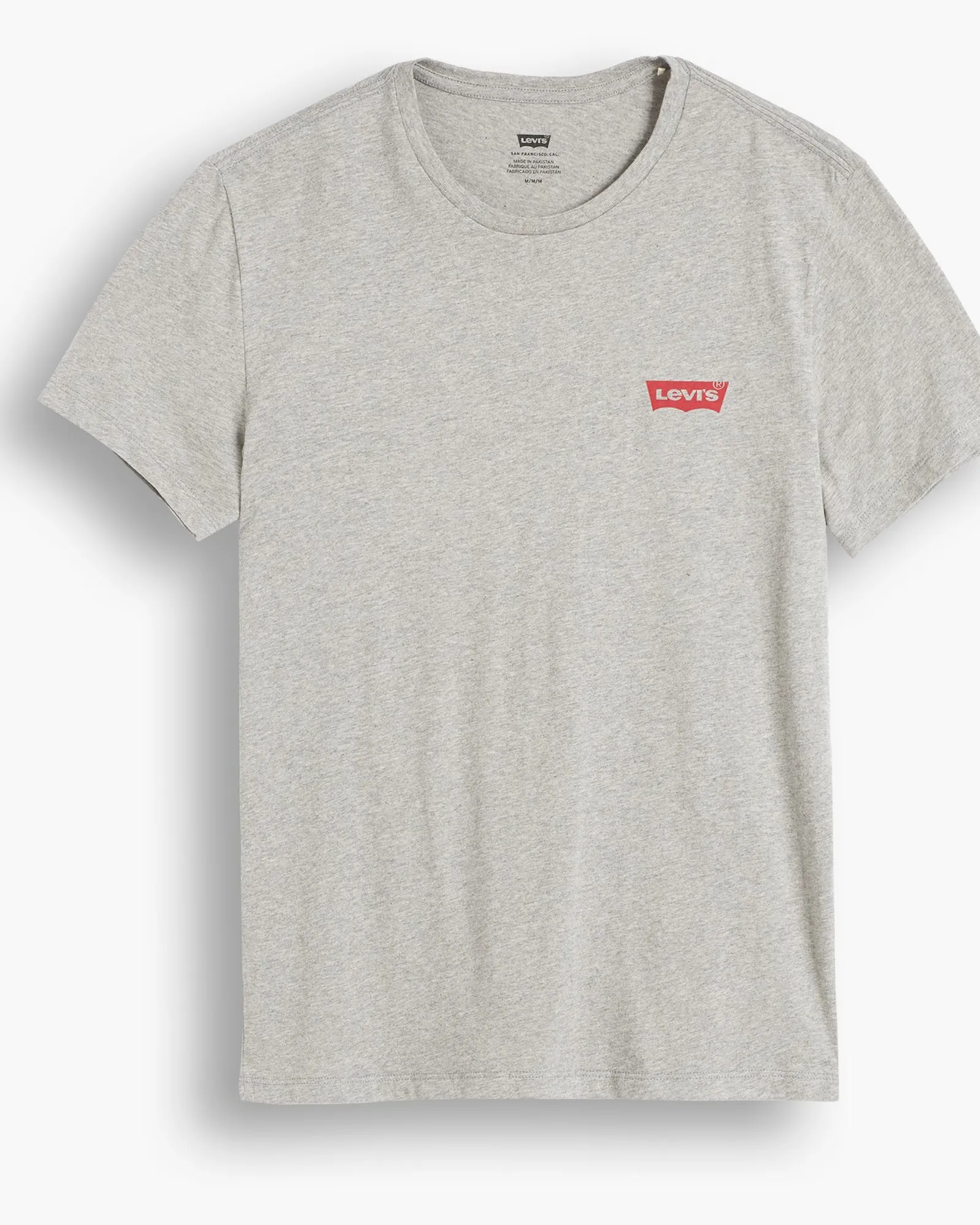 Levi's® 2-Pack Housemark Logo Crew Neck Tees - White / Mid Tone Grey Heather