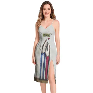 Luv Split Thigh V-Neck Cami Dress