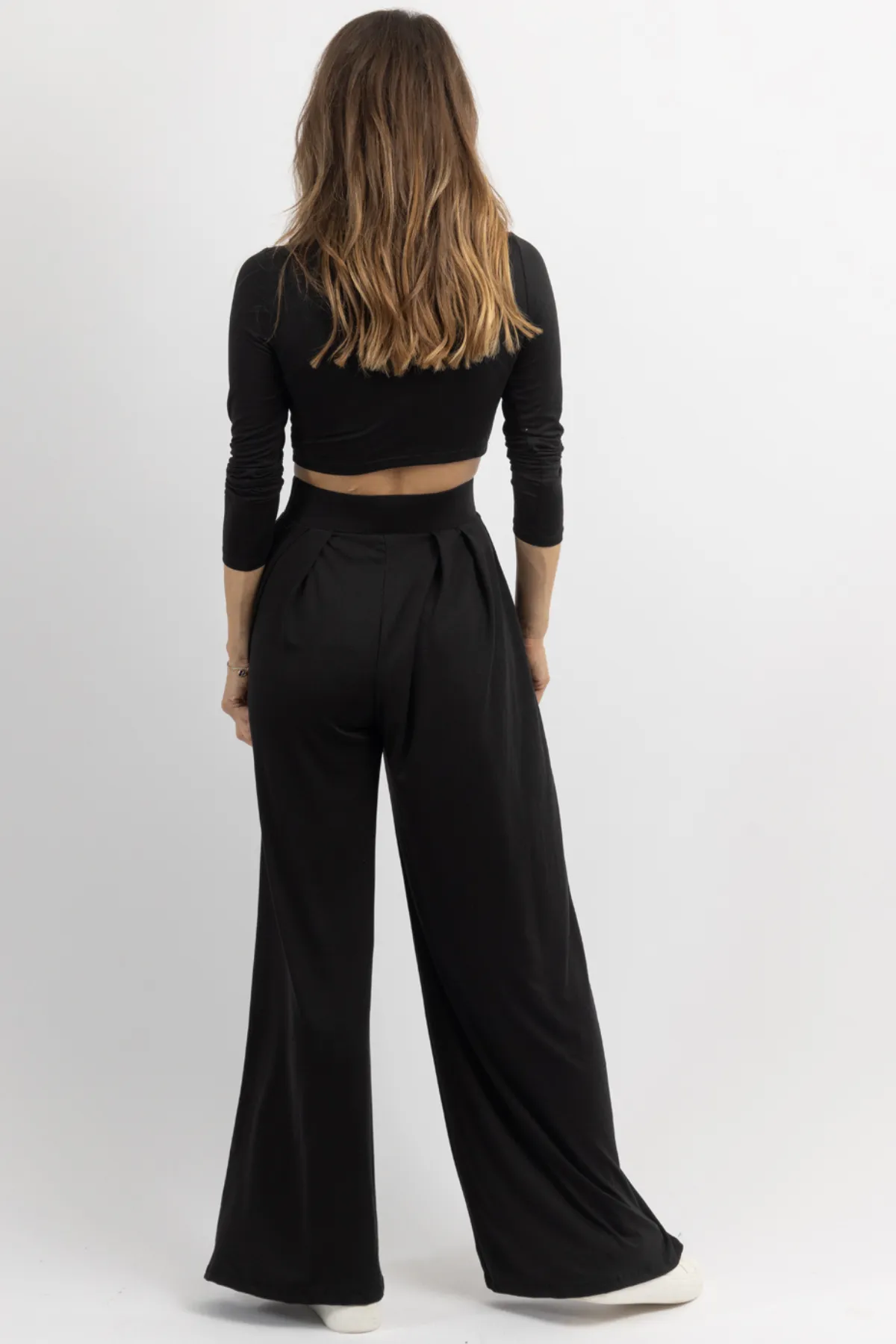 MIDNIGHT LONG SLEEVE BUTTER SOFT PALAZZO PANT SET