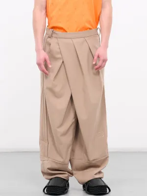 Odom Pleated Carrot Wide Trousers (PT-02B-SILVER-FERN)