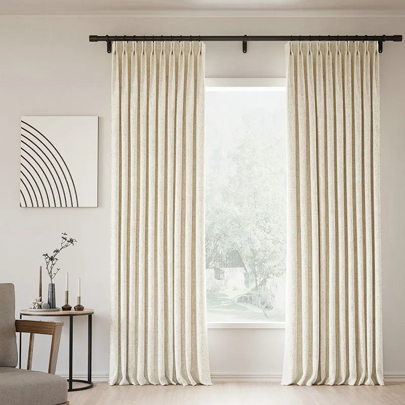 Pink Lemonade | Lille Linen Blackout Curtains Natural Modern Custom Drapes | Pleated