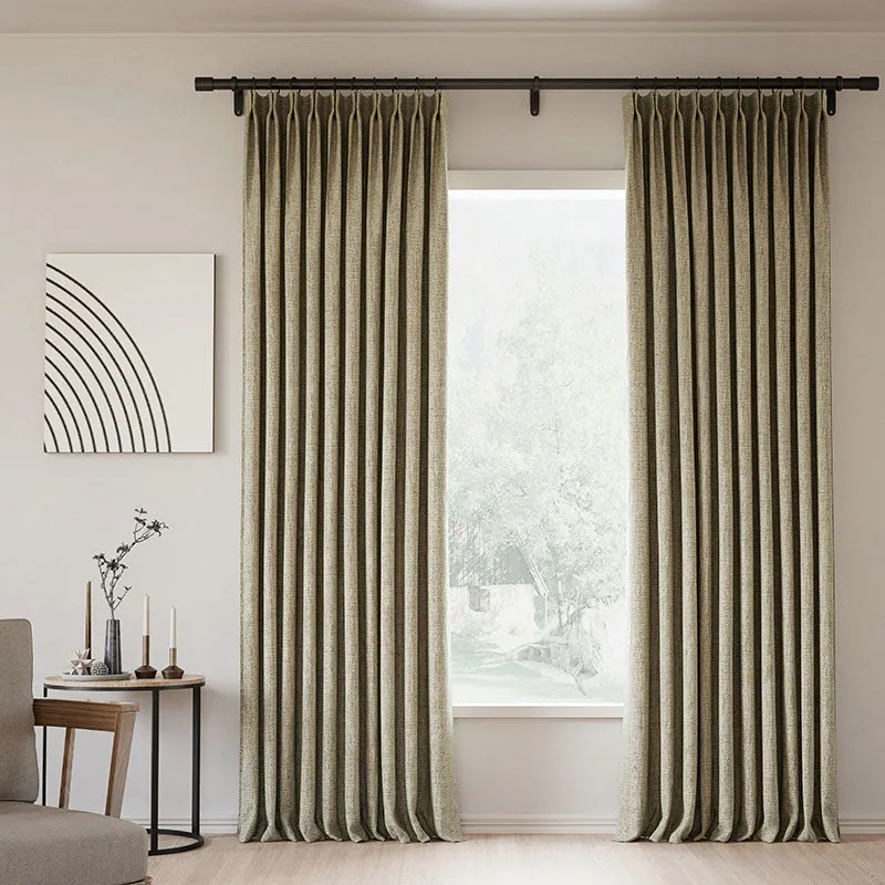 Pink Lemonade | Lille Linen Blackout Curtains Natural Modern Custom Drapes | Pleated