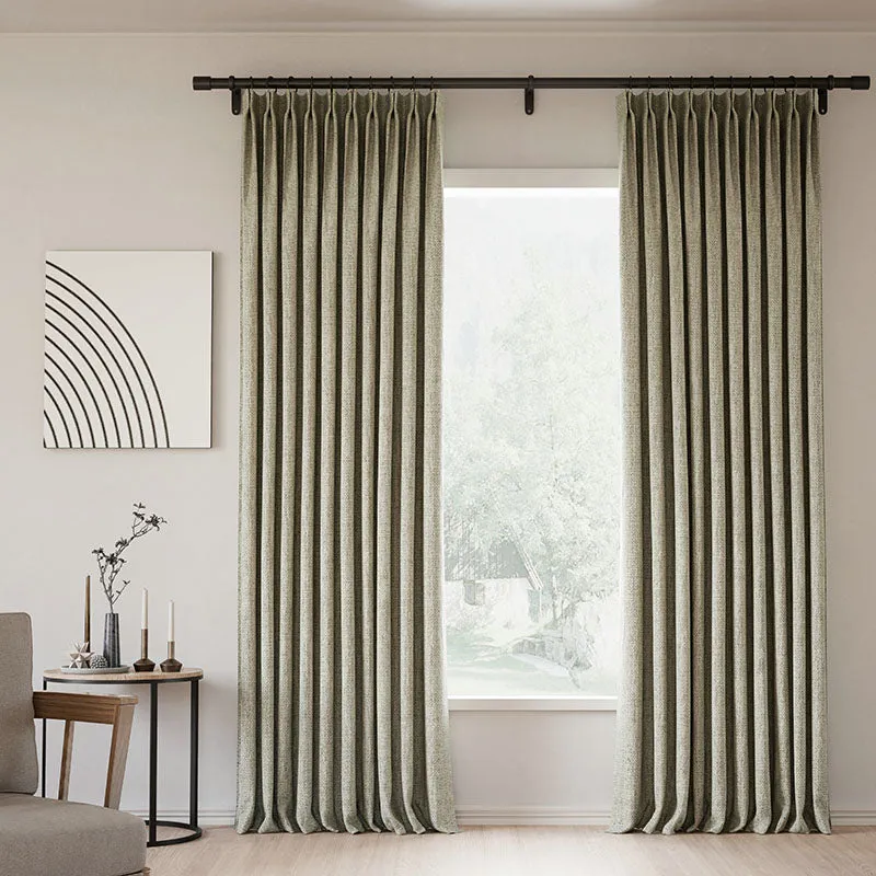 Pink Lemonade | Lille Linen Blackout Curtains Natural Modern Custom Drapes | Pleated