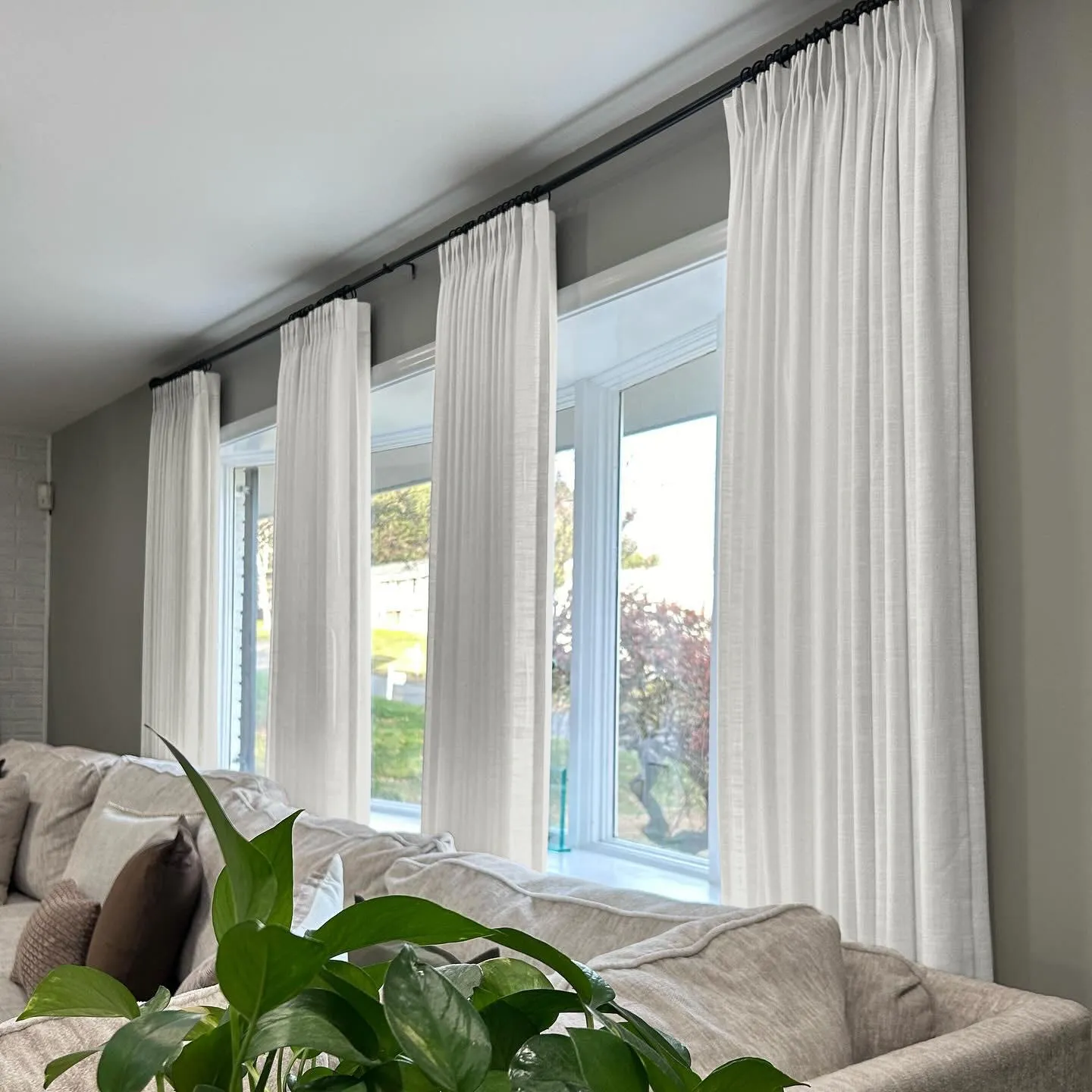 Pink Lemonade | Lille Linen Blackout Curtains Natural Modern Custom Drapes | Pleated