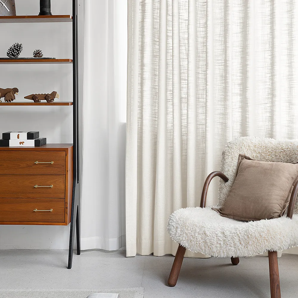 Pink Lemonade | Lille Linen Blackout Curtains Natural Modern Custom Drapes | Pleated