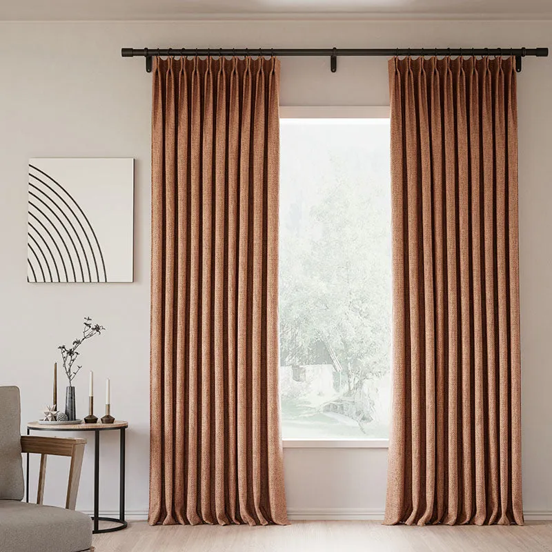 Pink Lemonade | Lille Linen Blackout Curtains Natural Modern Custom Drapes | Pleated