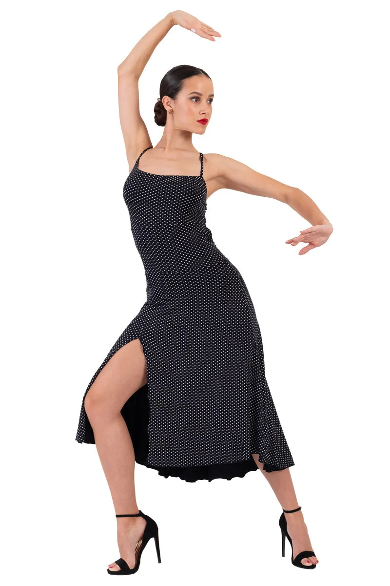 Polka Dot Fit & Flare Keyhole Back Midi Tango Dress