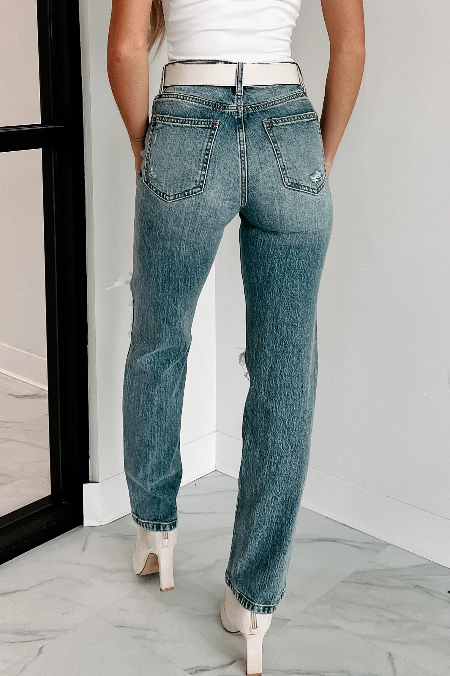 Route 66 High Rise Eunina Distressed Dad Jeans (Medium)