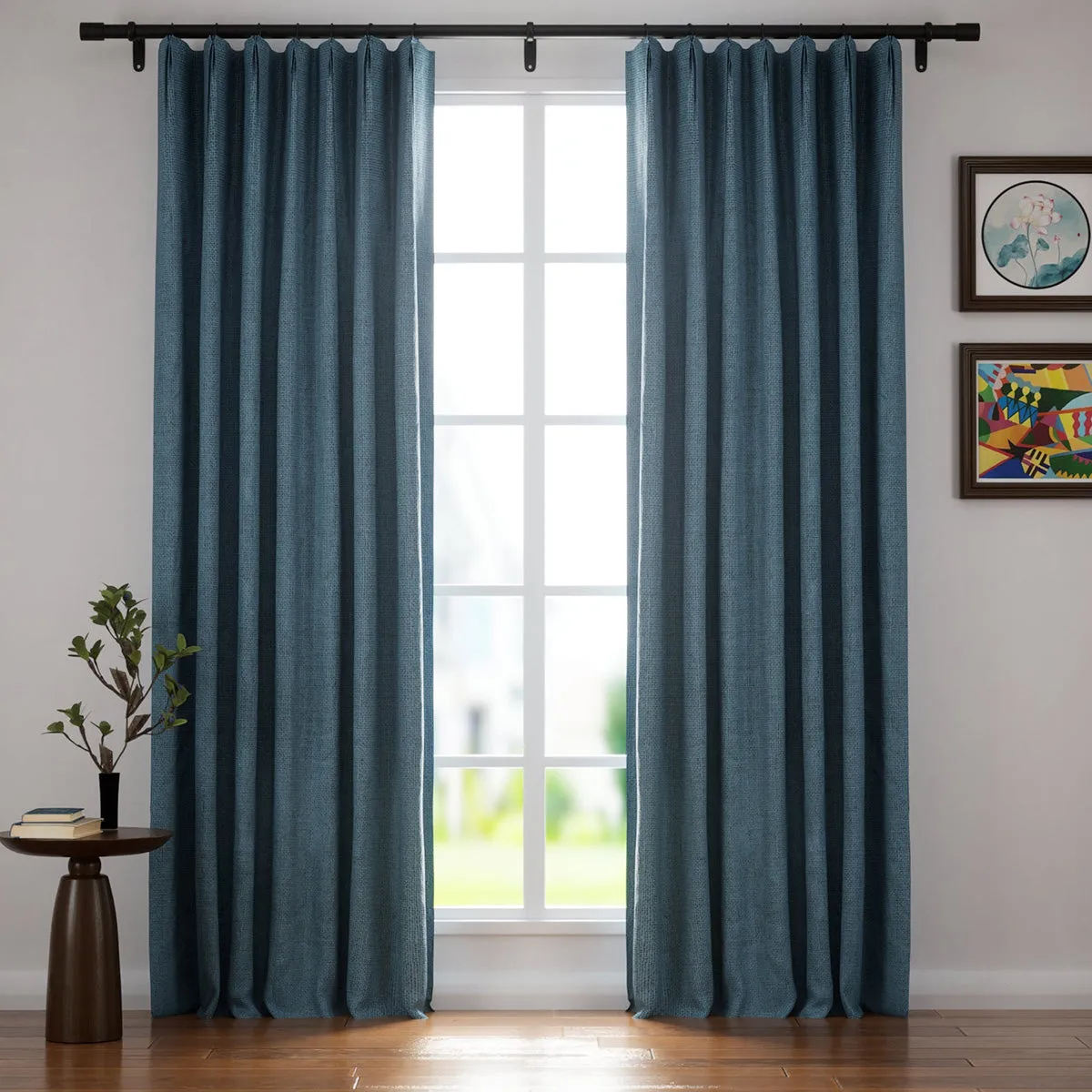 Soft Beige | Villa Linen Blackout Curtains Organic Natural Custom Drapes | Pleated
