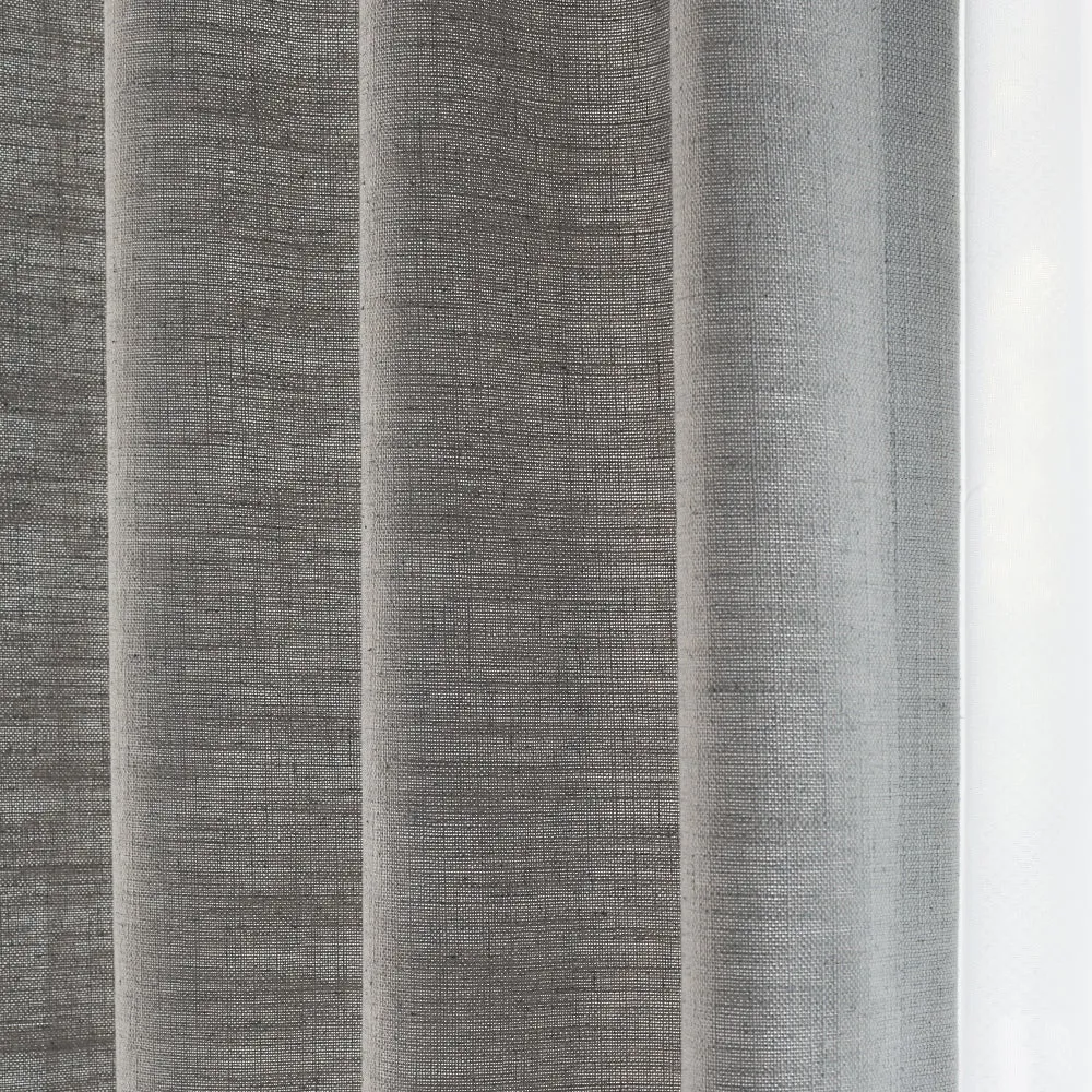 Soft Beige | Villa Linen Blackout Curtains Organic Natural Custom Drapes | Pleated