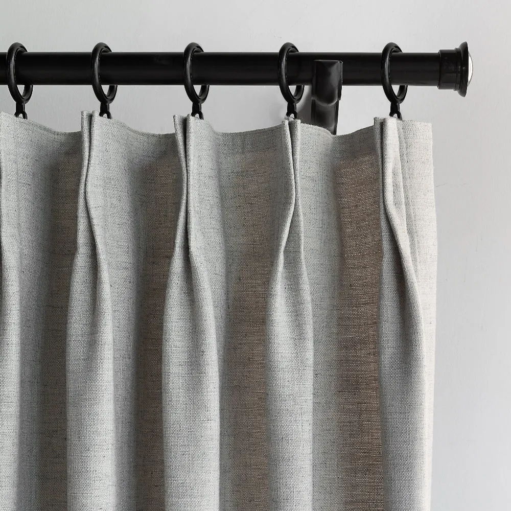 Soft Beige | Villa Linen Blackout Curtains Organic Natural Custom Drapes | Pleated