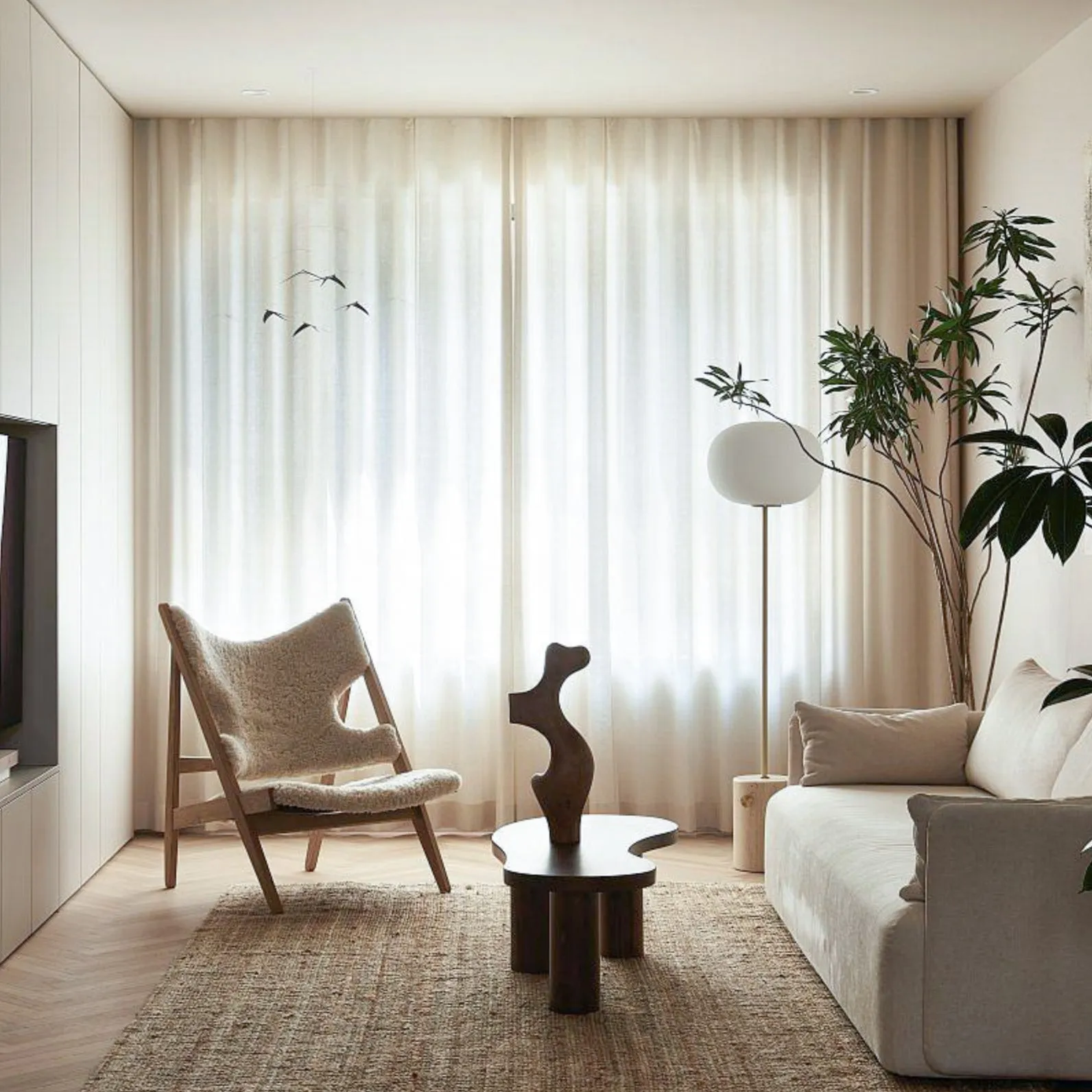 Soft Beige | Villa Linen Blackout Curtains Organic Natural Custom Drapes | Pleated