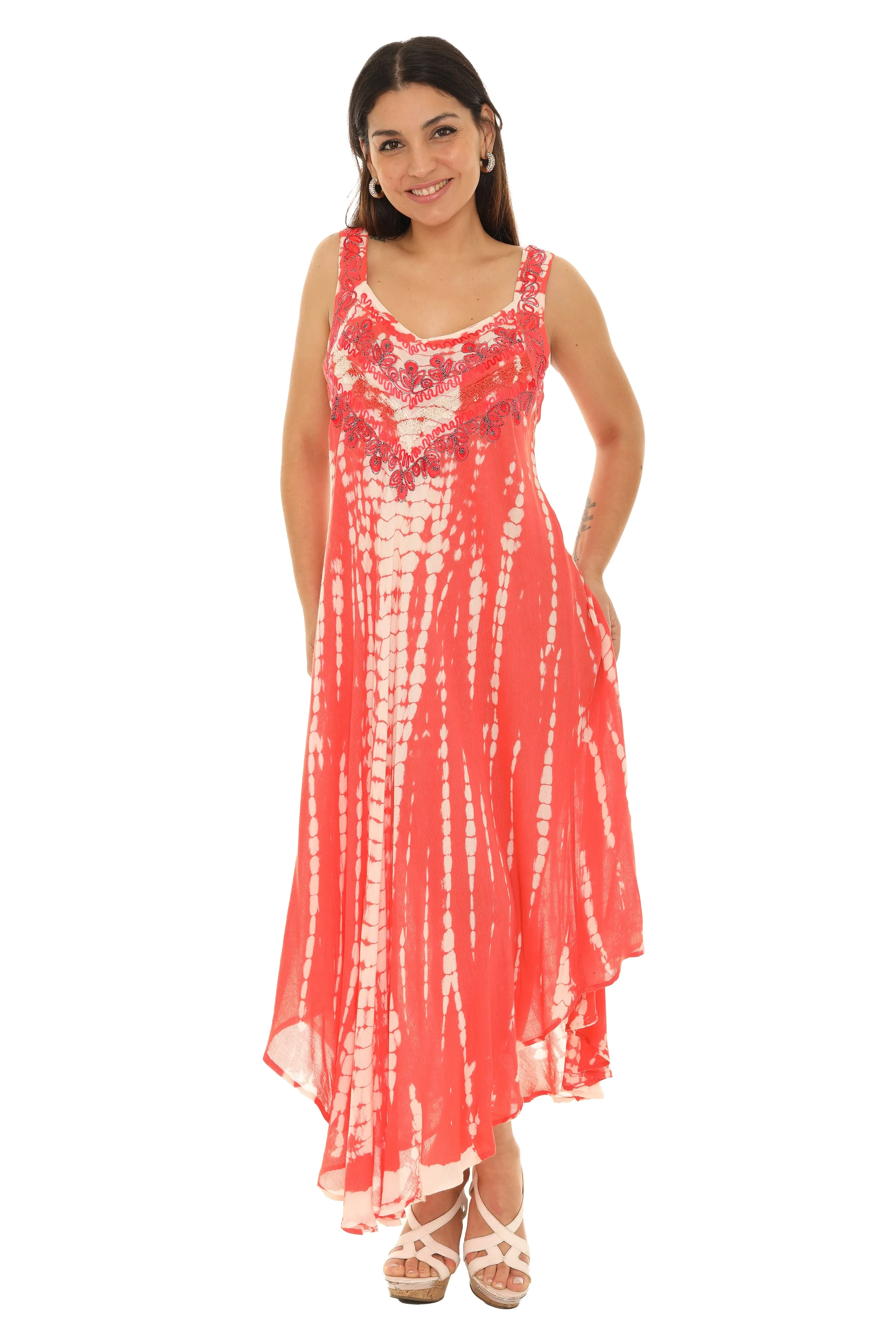Tie Dye Sleeveless Long Sundress