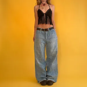 Vintage 70’s Light Wash Patchwork Jeans - Large