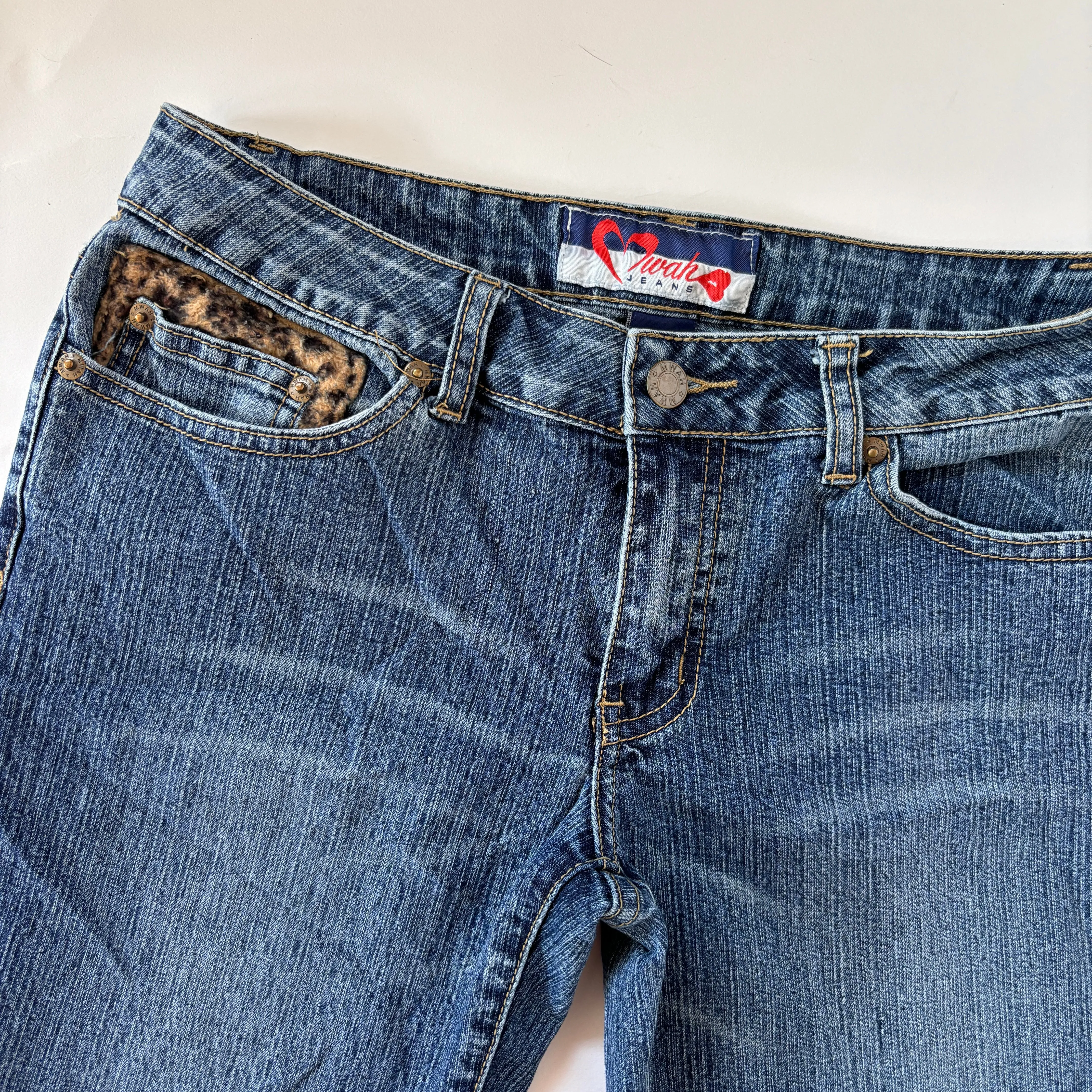 Y2K Cheetah Pocket Jeans (S)